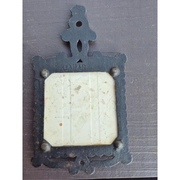 Vintage Cherry Japan Cast Iron Wall Plaques Set Retro 1970s Floral Tile Wall - Picture 6 of 7